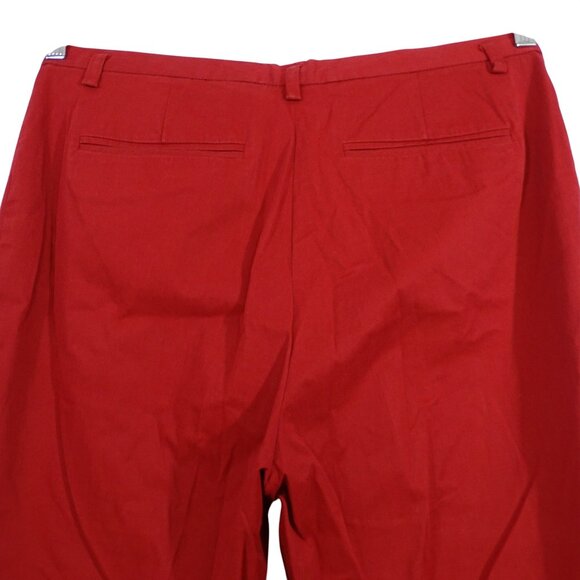 Banana Republic Red Stretch Straight Cropped Pants Women Size 14 Work Casual - Picture 4 of 10